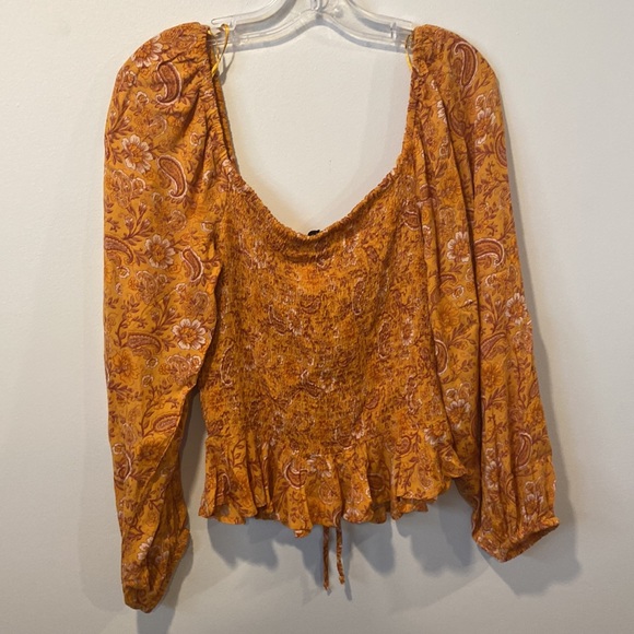 PATRONS OF PEACE Women’s Floral Orange Top Size  L - Picture 7 of 8